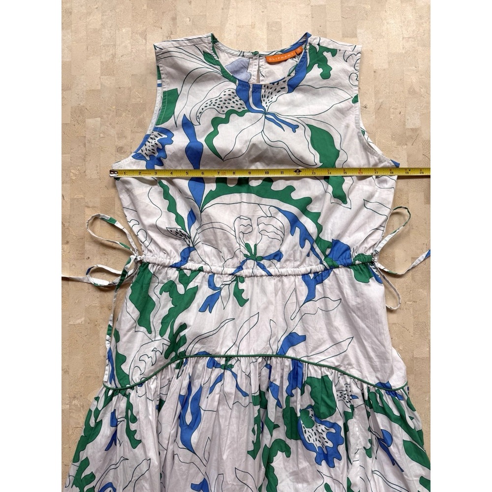 $348 OLIPHANT Sleeveless Piped Maxi Dress Orchid Green Tuckernuck CURRENT Sz S - Picture 7 of 10